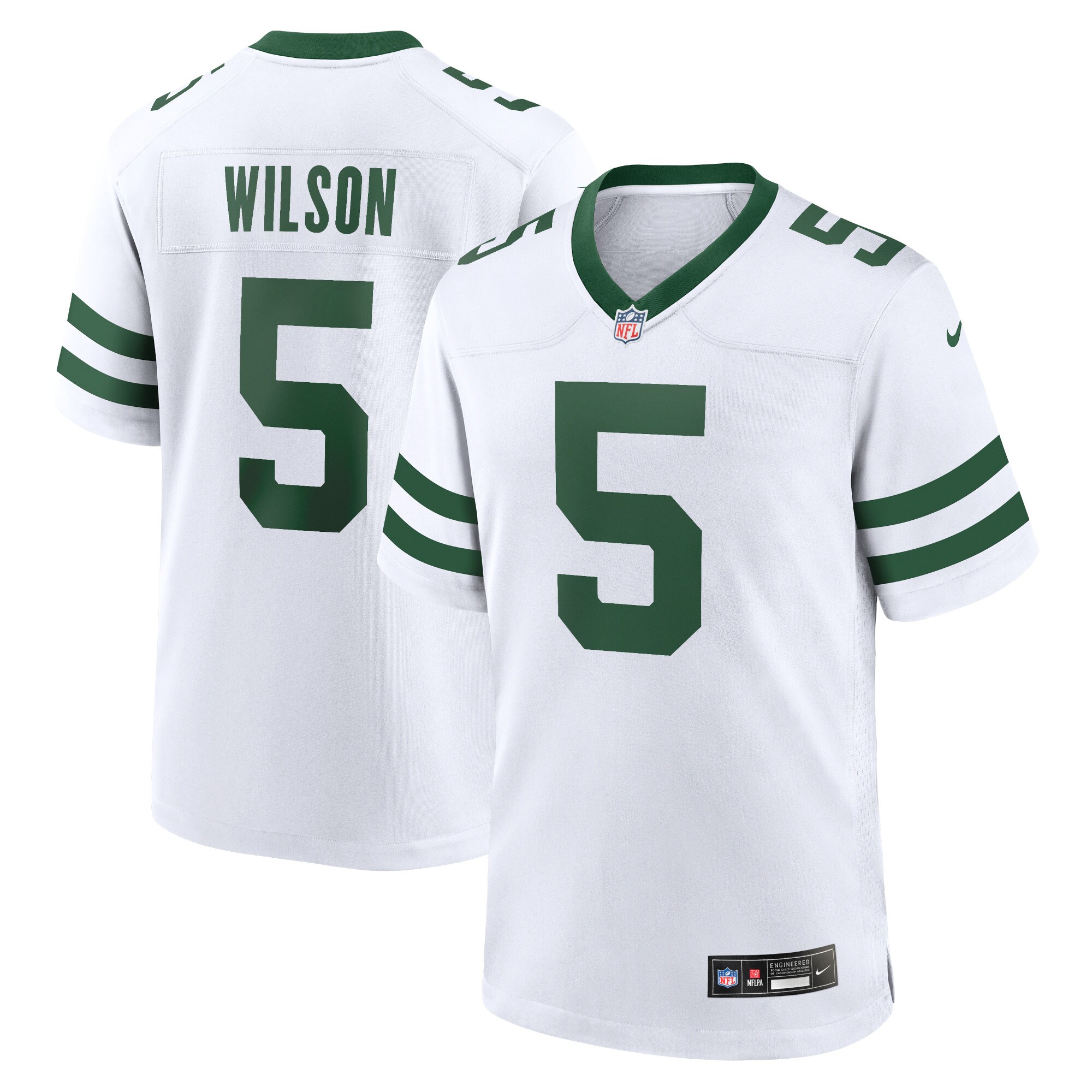 New York Jets Garrett Wilson Legacy White Game NFL Jersey Men's