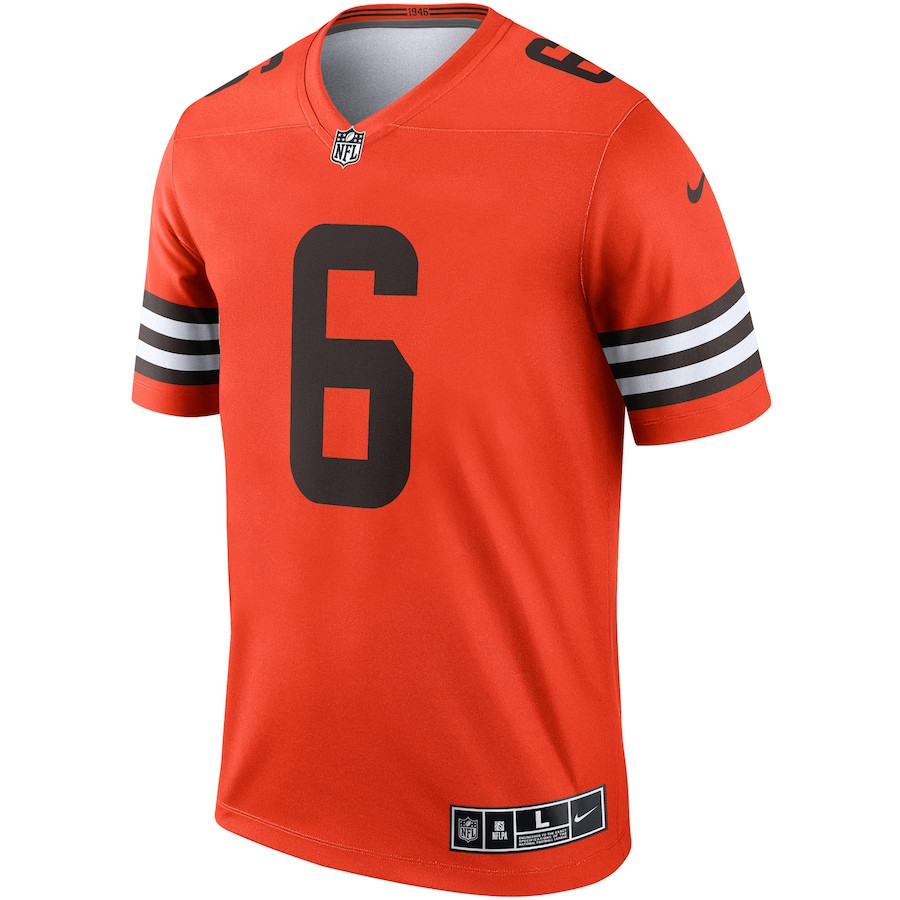 Baker Mayfield 6 Cleveland Browns Inverted Legend Orange NFL Jersey Men's