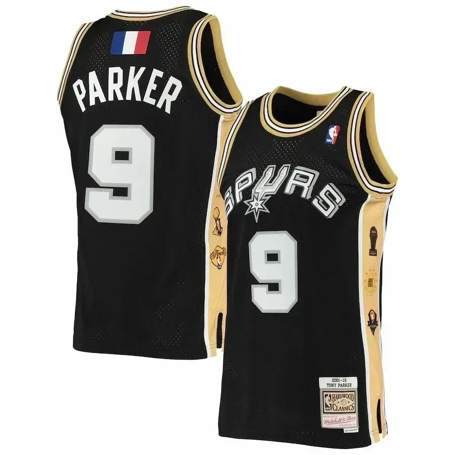 Tony Parker San Antonio Spurs Mitchell Ness Hardwood Classics 2001-02 Swingman Black NBA Jersey Men's