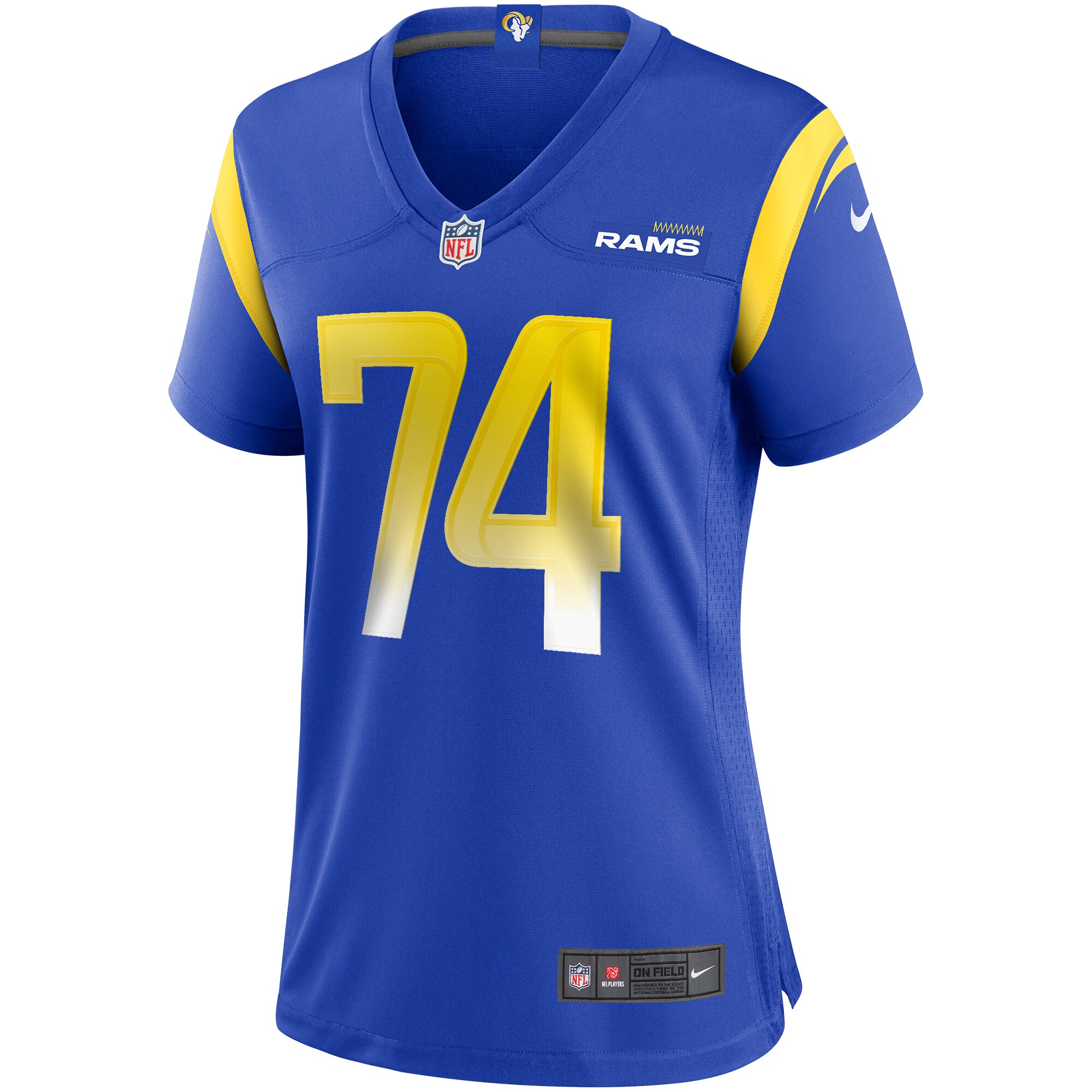 Los Angeles Rams Merlin Olsen Royal Game Retired Player NFL Jersey Women's