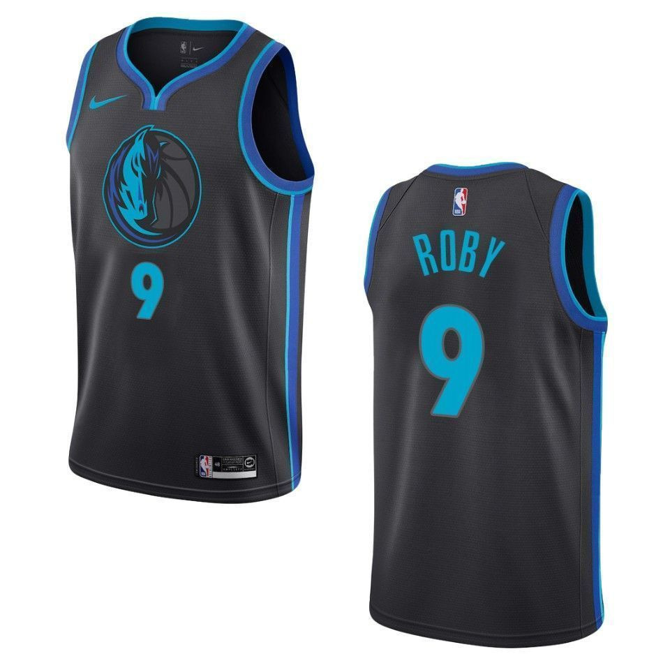 Dallas Mavericks 9 Isaiah Roby City Swingman Black NBA Jersey Men's