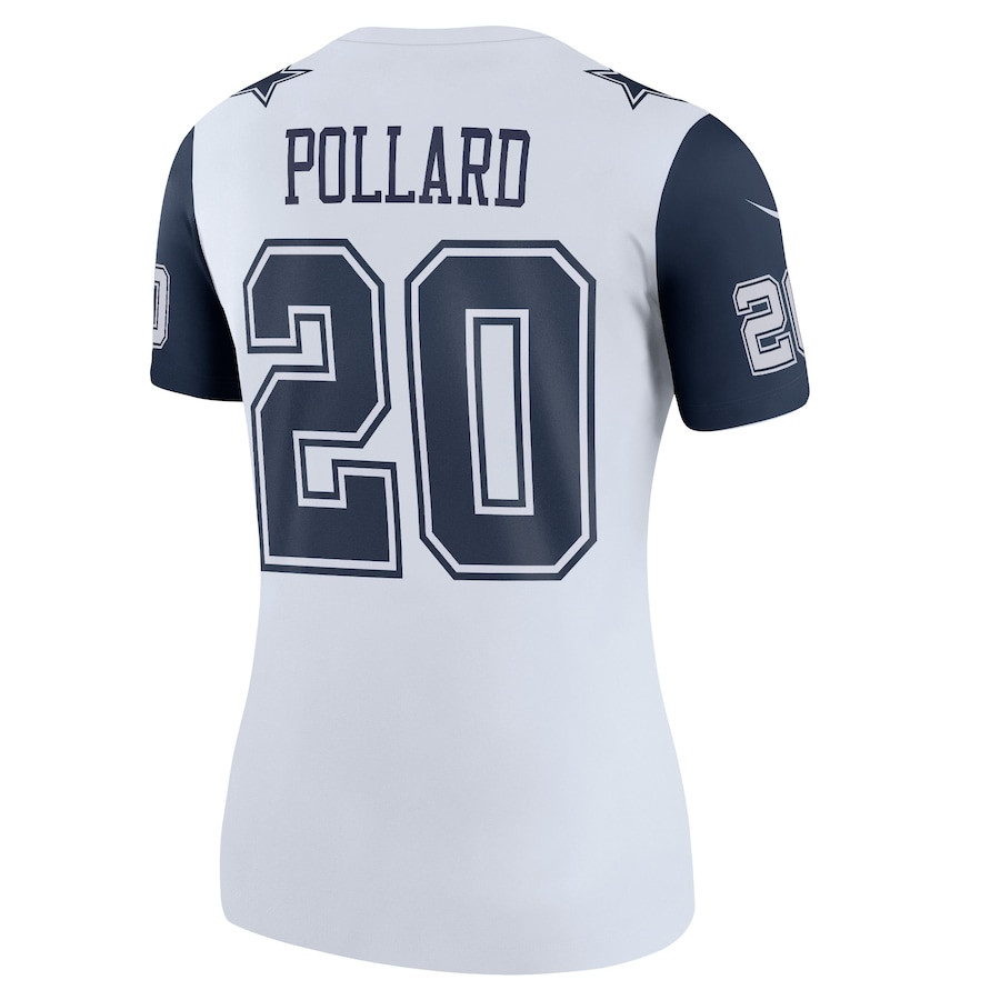 Tony Pollard 20 Dallas Cowboys Alternate Legend White NFL Jersey Women's