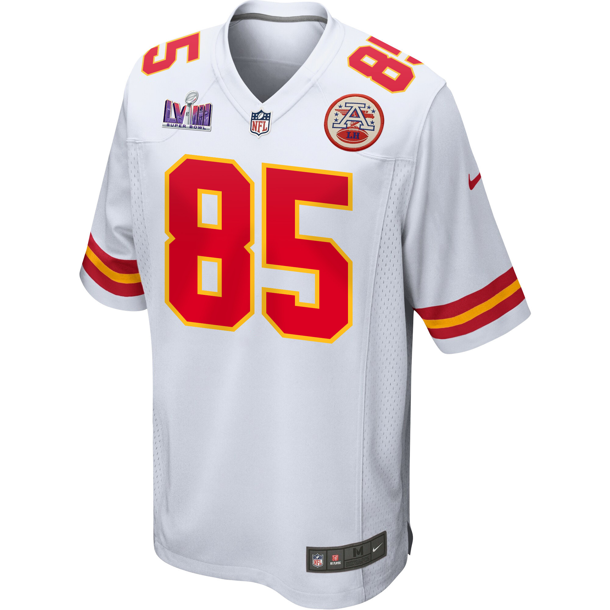 Izaiah Gathings 85 Kansas City Chiefs Super Bowl LVIII Patch Game White NFL Jersey Men's