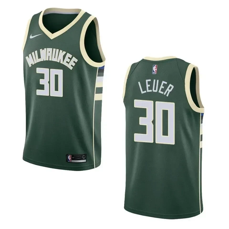 Milwaukee Bucks 30 Jon Leuer Icon Swingman Green NBA Jersey Men's
