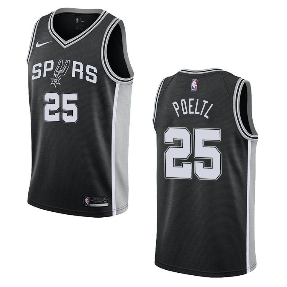 San Antonio Spurs 25 Jakob Poeltl Icon Swingman Black NBA Jersey Men's