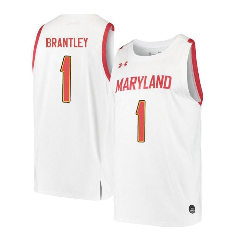 Under Armour 1 Jaylen Brantle White Retro Maryland Terrapins NCAA Jersey Men's
