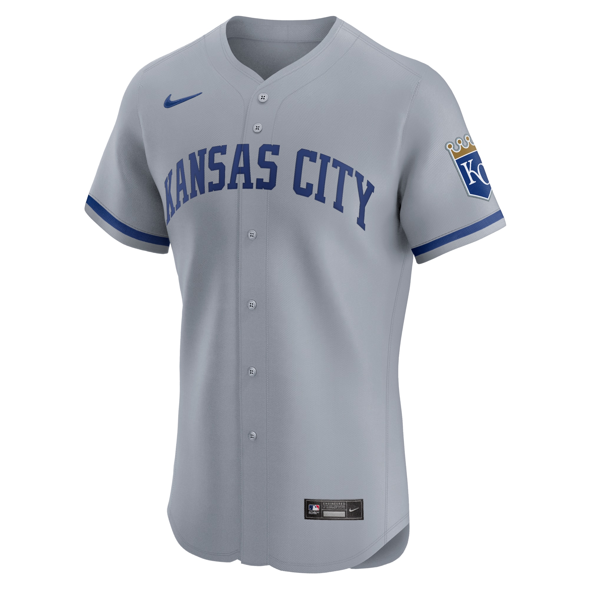 Kansas City Royals Gray Road 2024 Jackie Robinson Day Elite MLB Jersey Men's