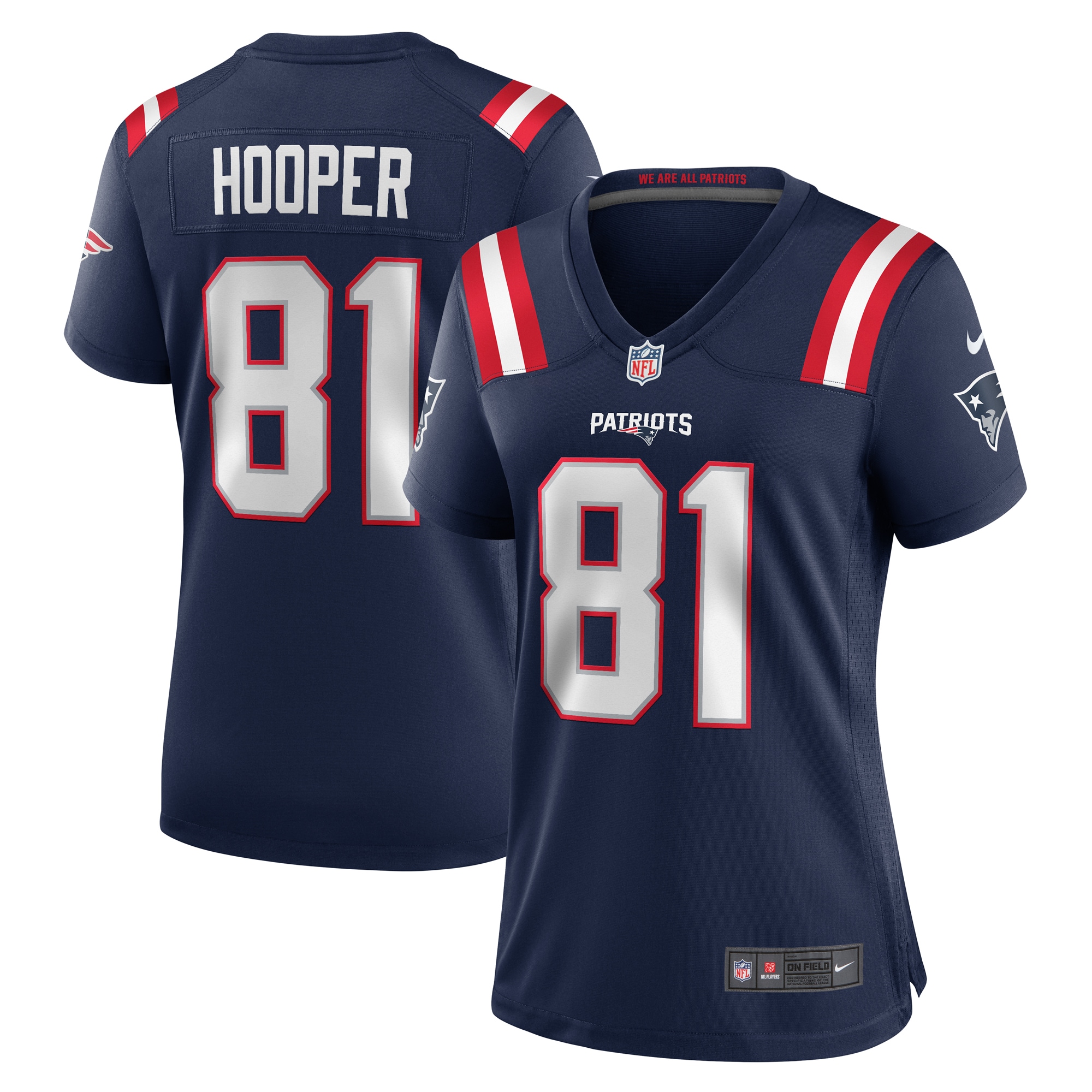New England Patriots Austin Hooper Navy Game NFL Jersey Women's