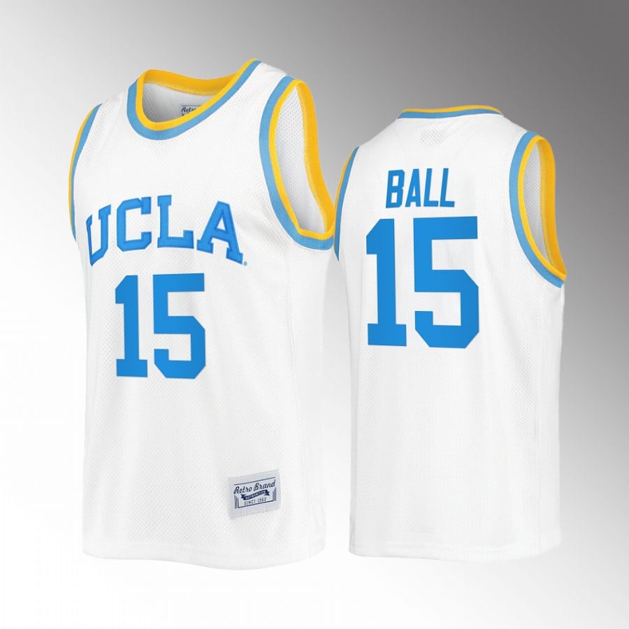 LiAngelo Ball 15 UCLA Bruin White College Throwback NCAA Jersey Men's