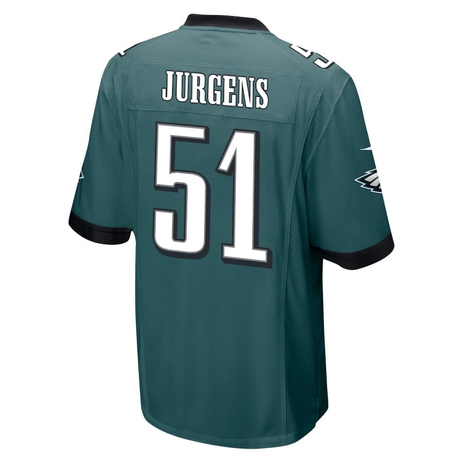 Cam Jurgens 51 Philadelphia Eagles Super Bowl LIX Champions Patch New Orleans The Ultimate Showdown' EMBROIDERED Game Midnight Green NFL Jersey Men's