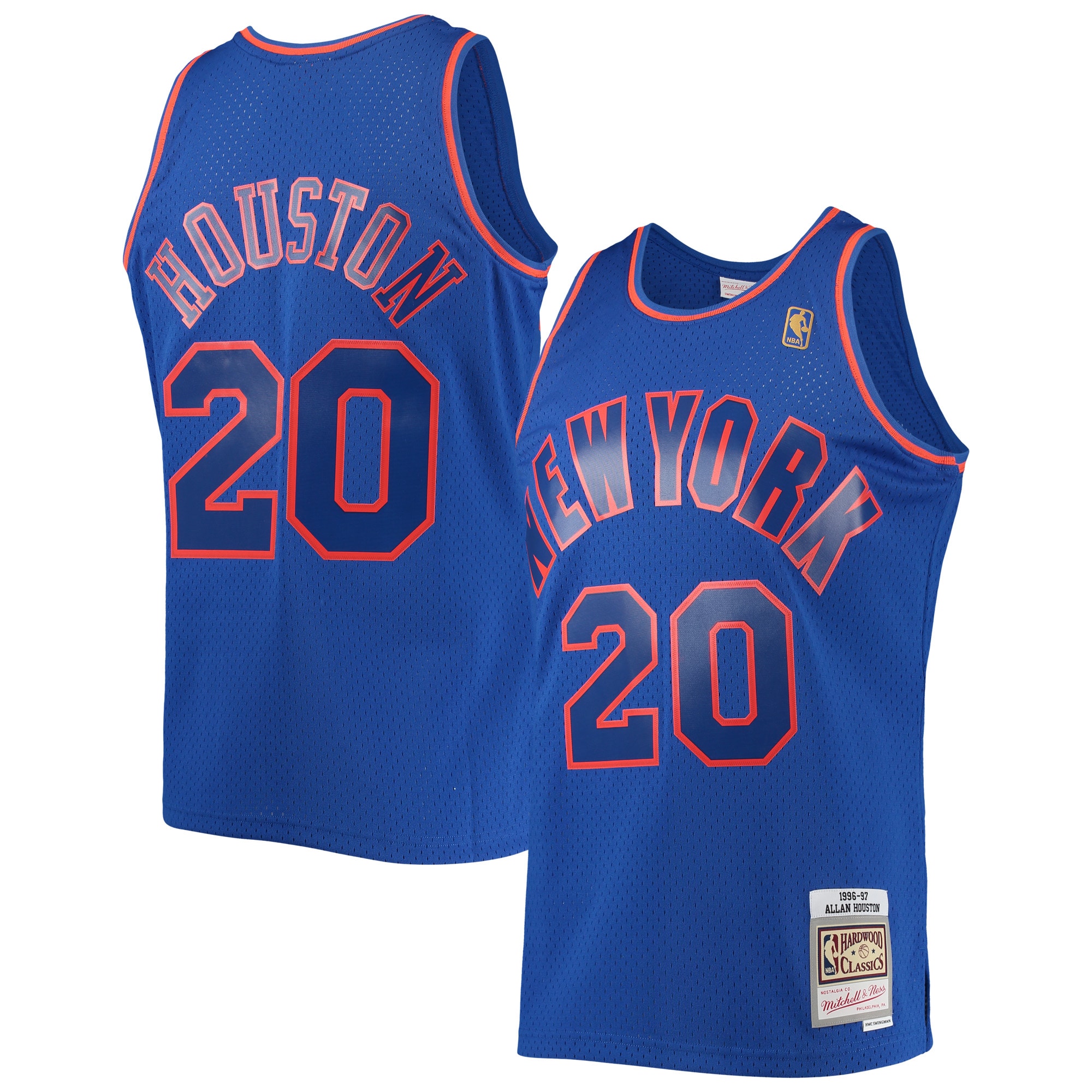 Mitchell Ness Allan Houston Blue New York Knicks 1996/97 Throwback Dark Swingman NBA Jersey Men's