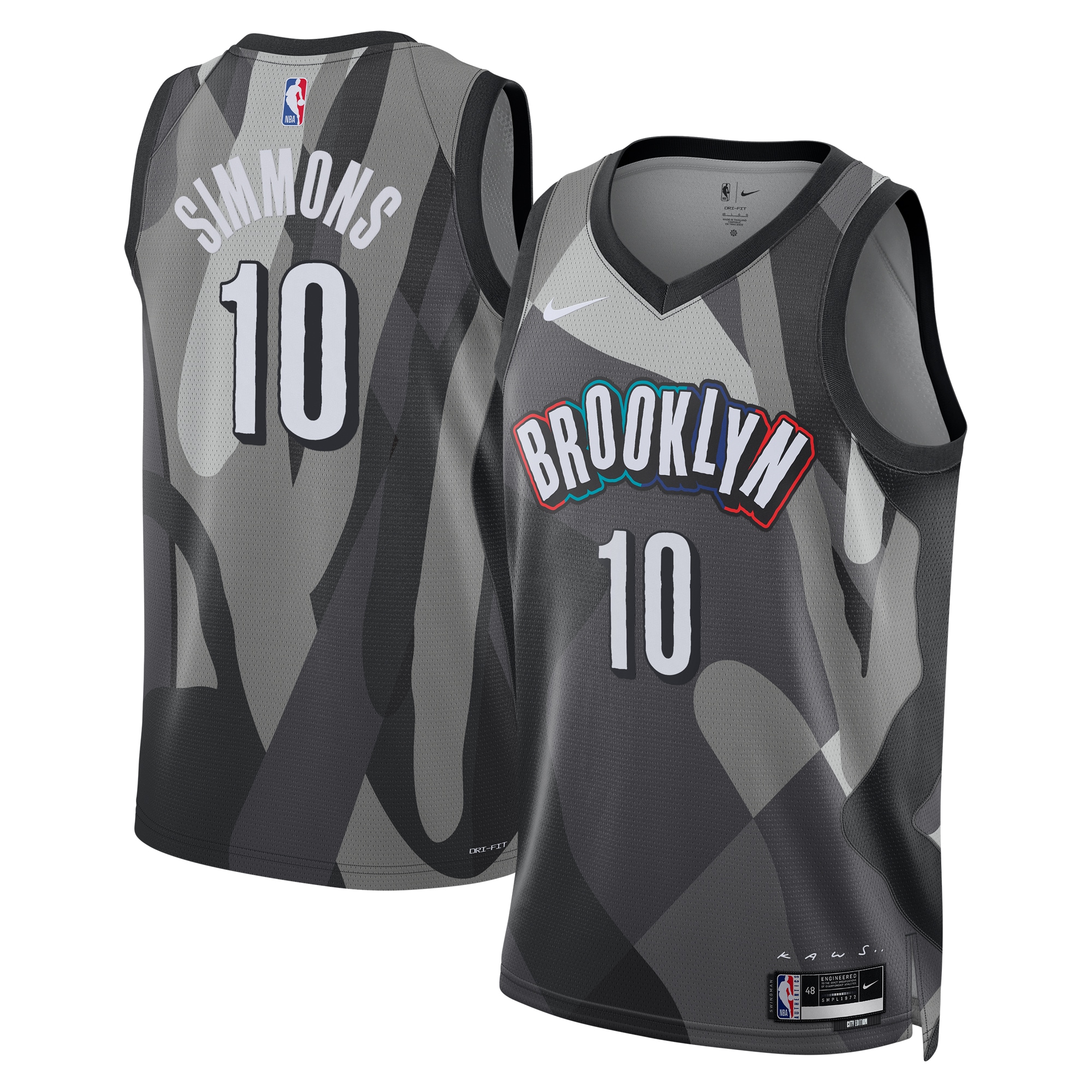 Camiseta City Edition Swingman de los Brooklyn Nets 2024 Plateada Ben Simmon Unisex NBA Jersey Unisex