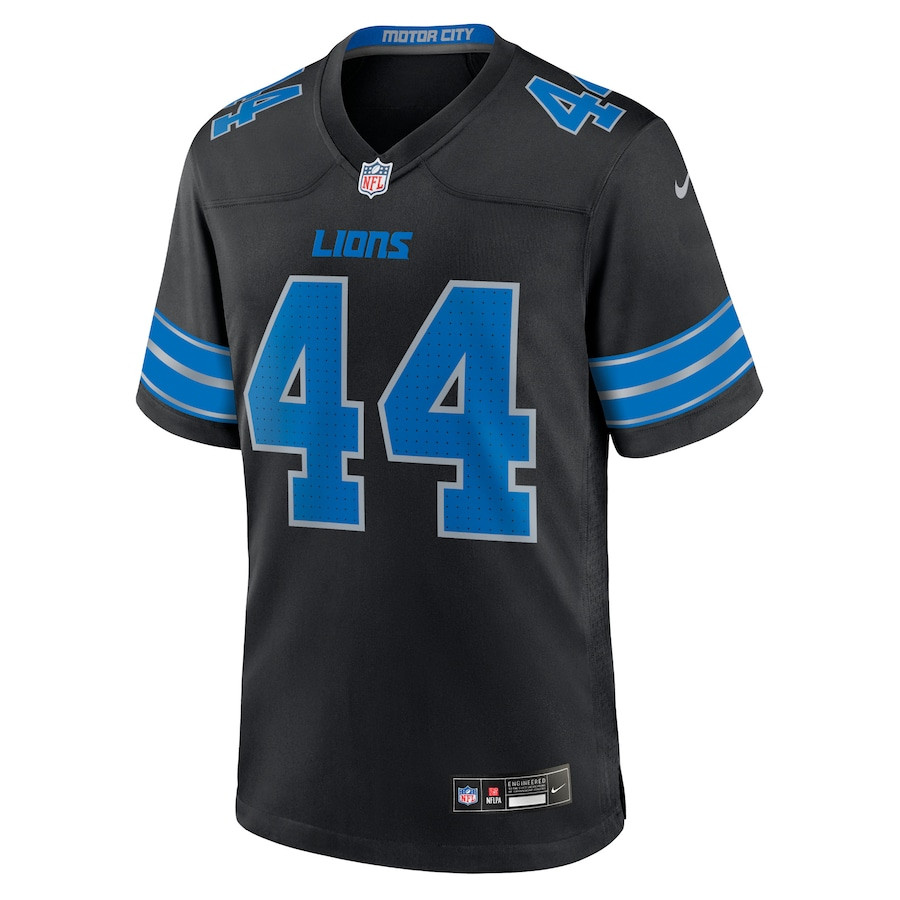 Malcolm Rodriguez 44 Detroit Lions 2nd Alternate Game Black, Men NFL Jersey Men's