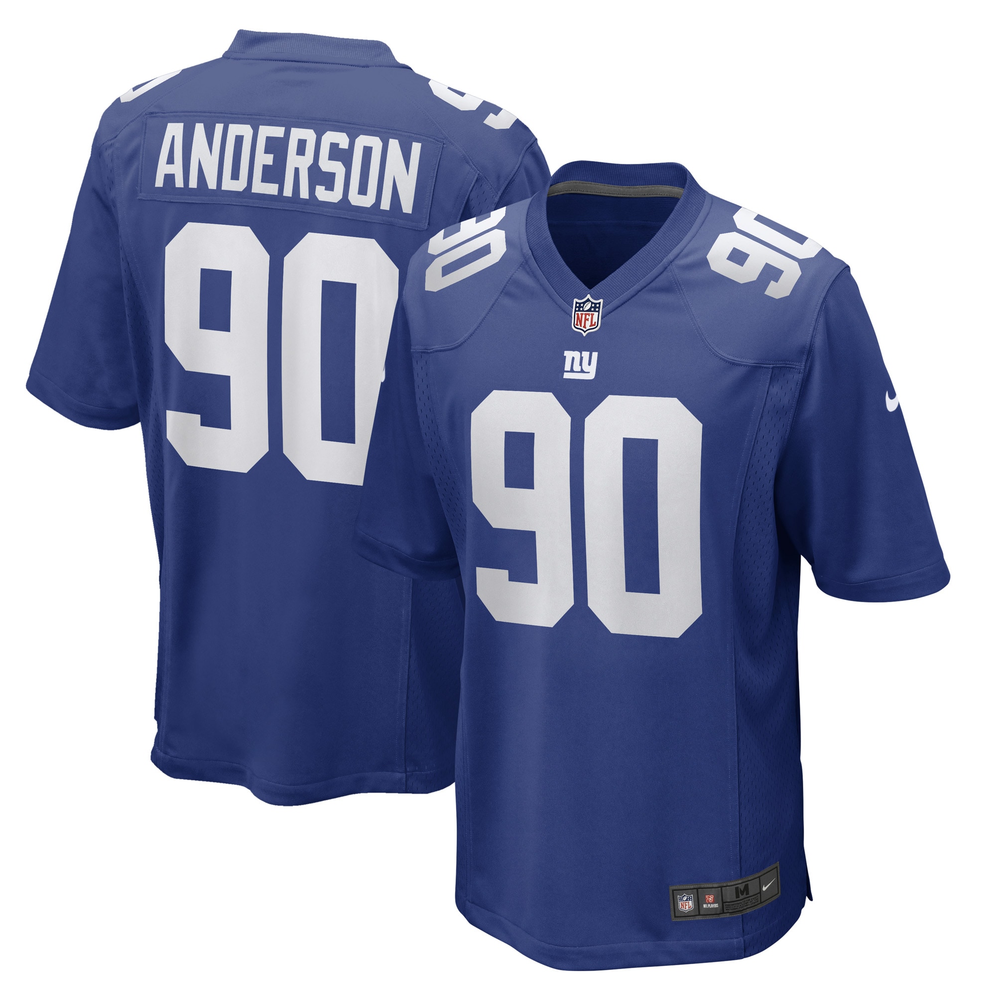 New York Giants Ryder Anderson Royal Game Player NFL Jersey Men's