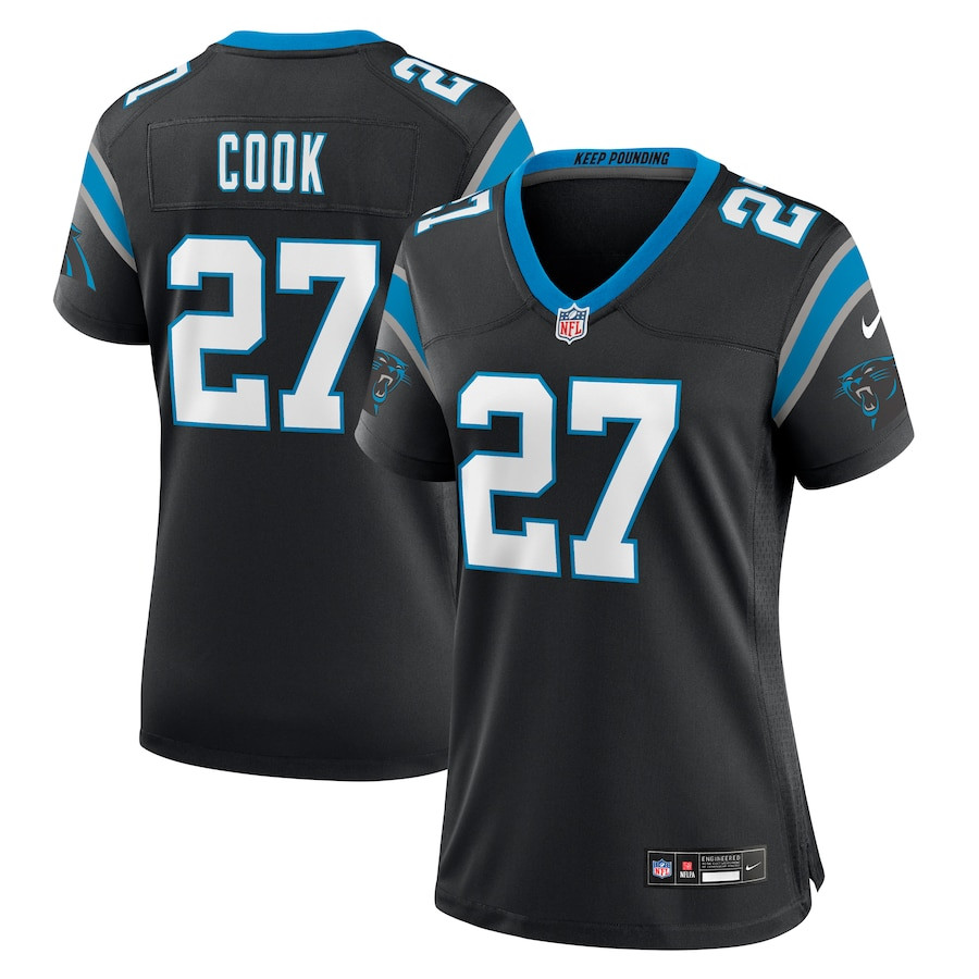 Alex Cook 27 Carolina Panthers Game Black NFL Jersey Women's