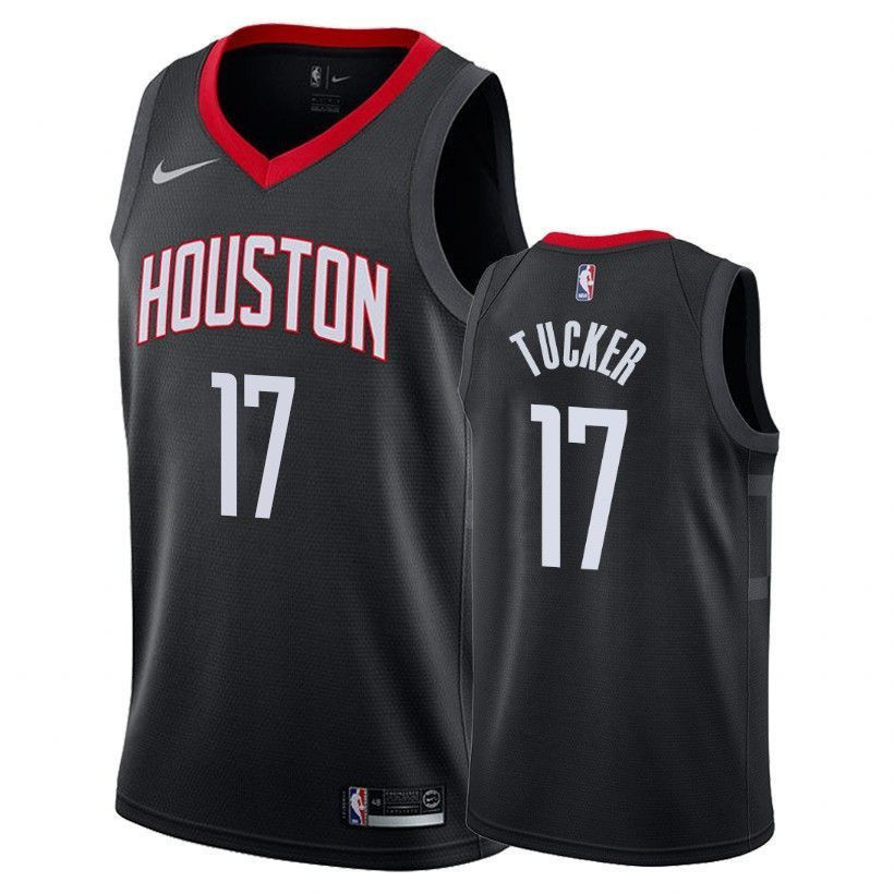 Houston Rockets P.j. Tucker 17 Statet Black NBA Jersey Men's
