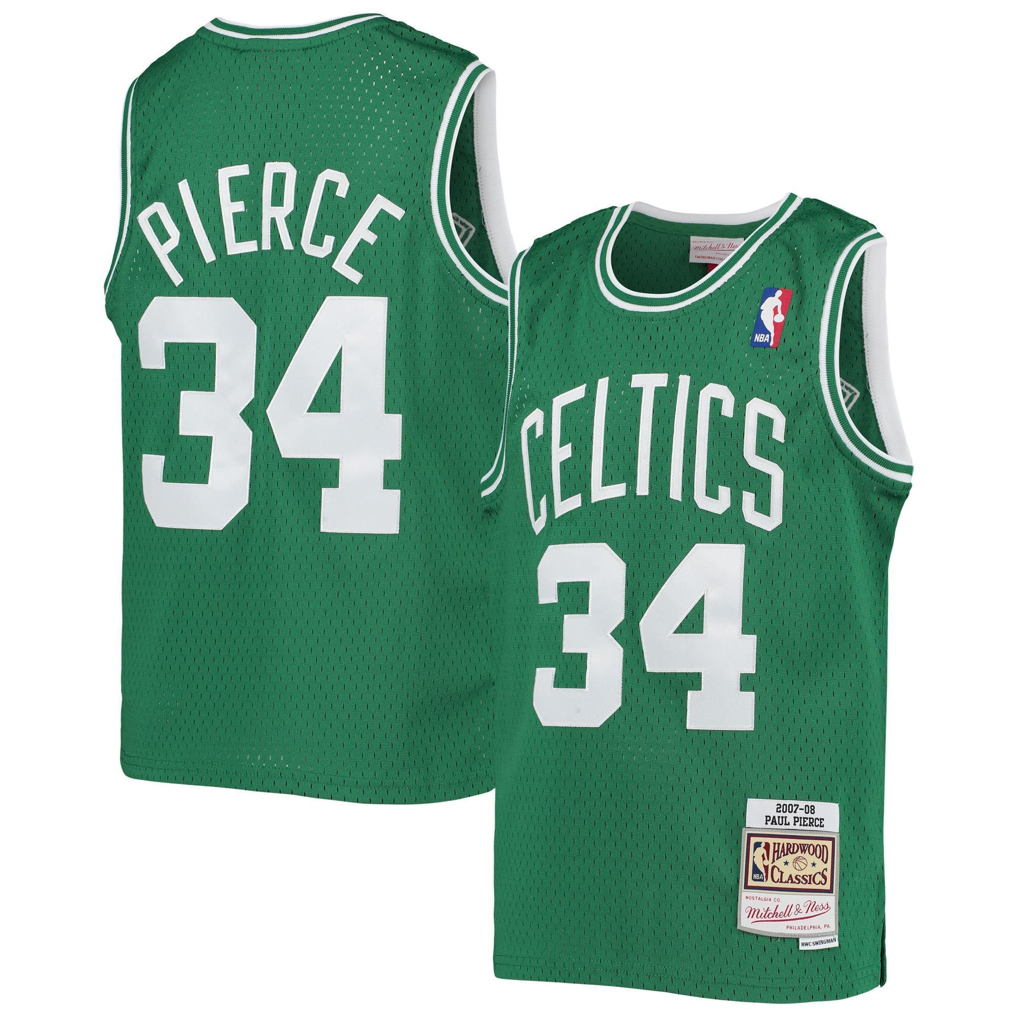 Paul Pierce Boston Celtics Mitchell&Nes 2007-08 Hardwood Classics Swingman ??Kelly Green NBA Jersey Youth