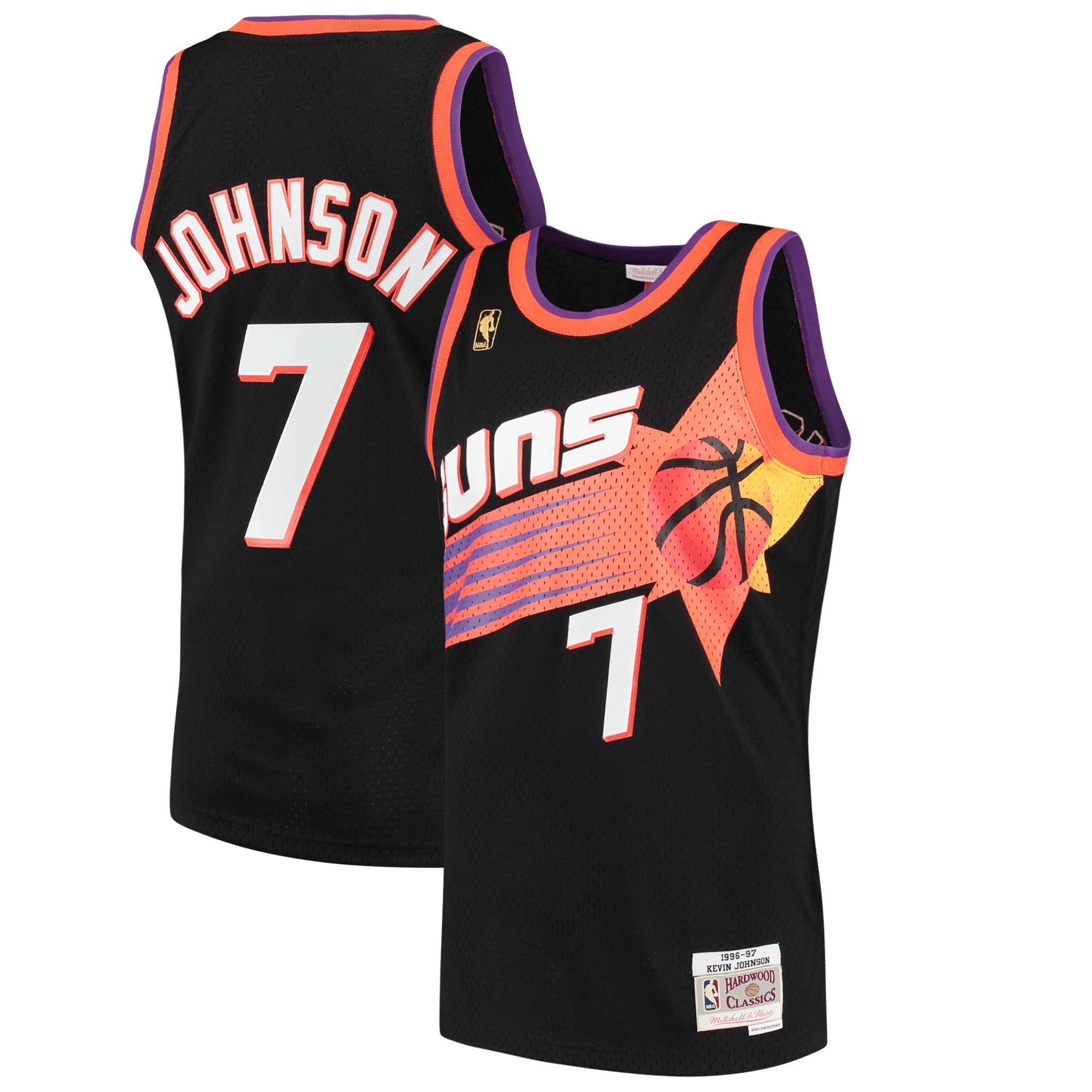 Mitchell Ness Kevin Johnson Black Phoenix Suns 1996-97 Hardwood Classics Swingman NBA Jersey Men's