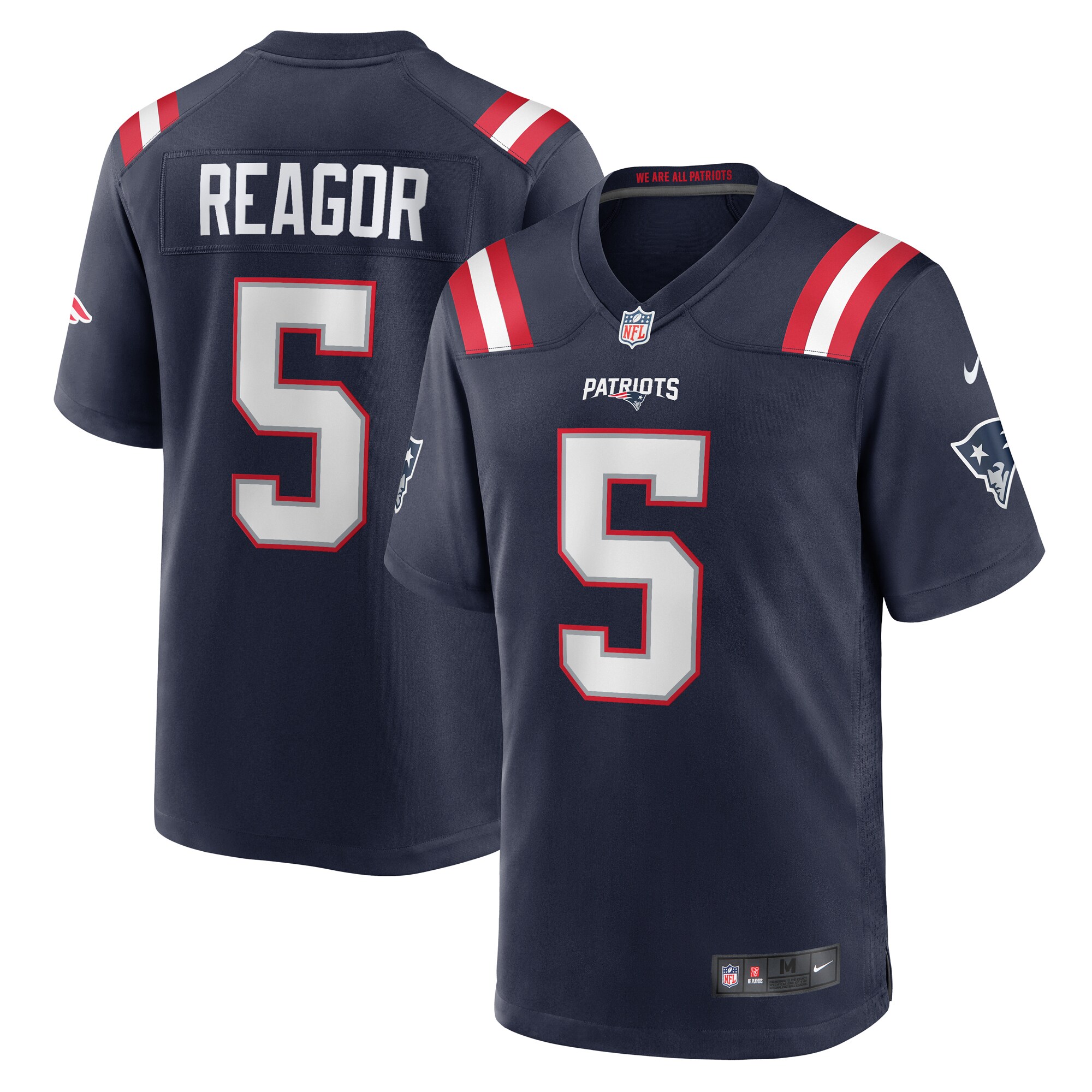 New England Patriots Jalen Reagor Navy Team Game NFL Jersey Men's