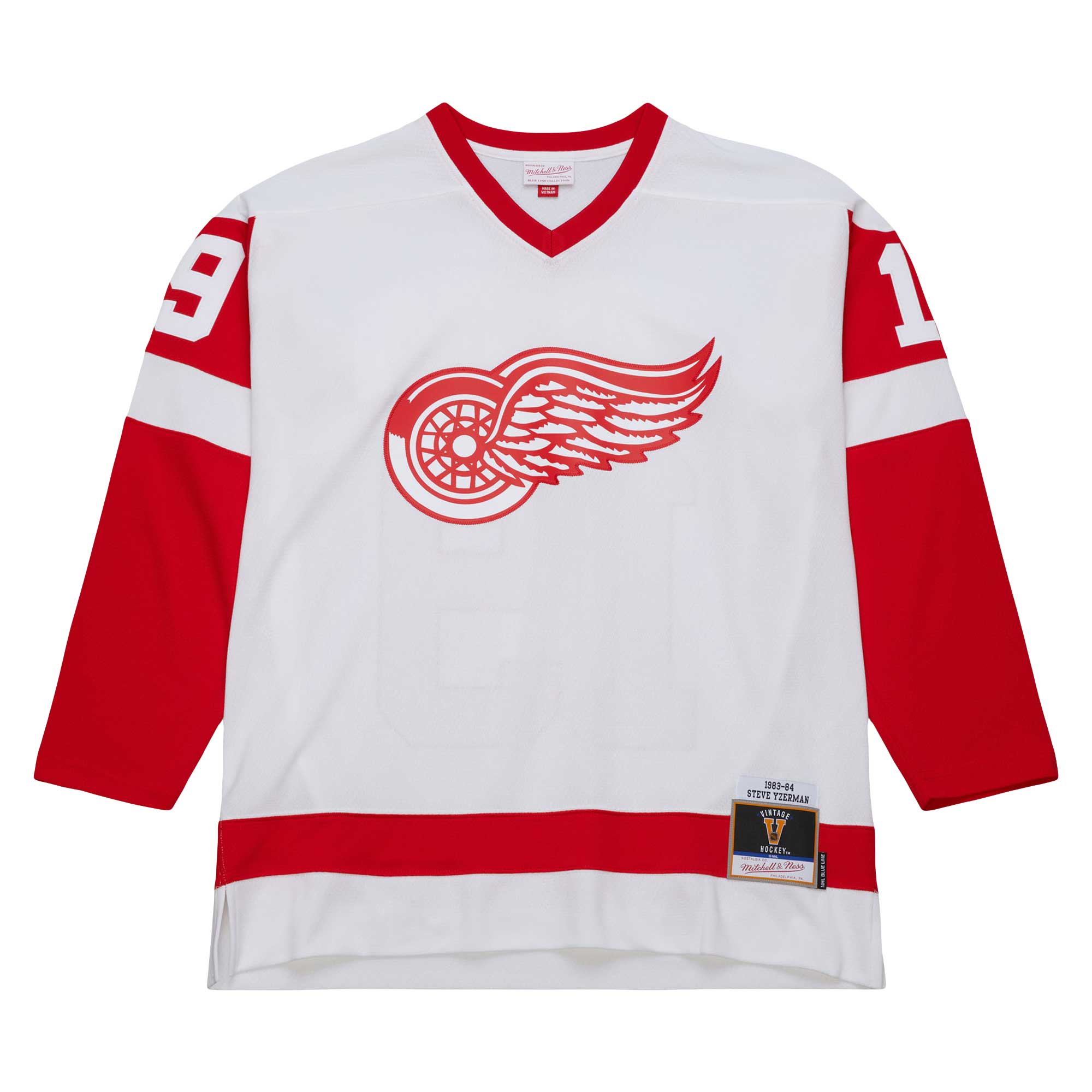 Detroit Red Wings Steve Yzerman Mitchell Ness White 1983/84 Blue Line Player NHL Jersey Men's