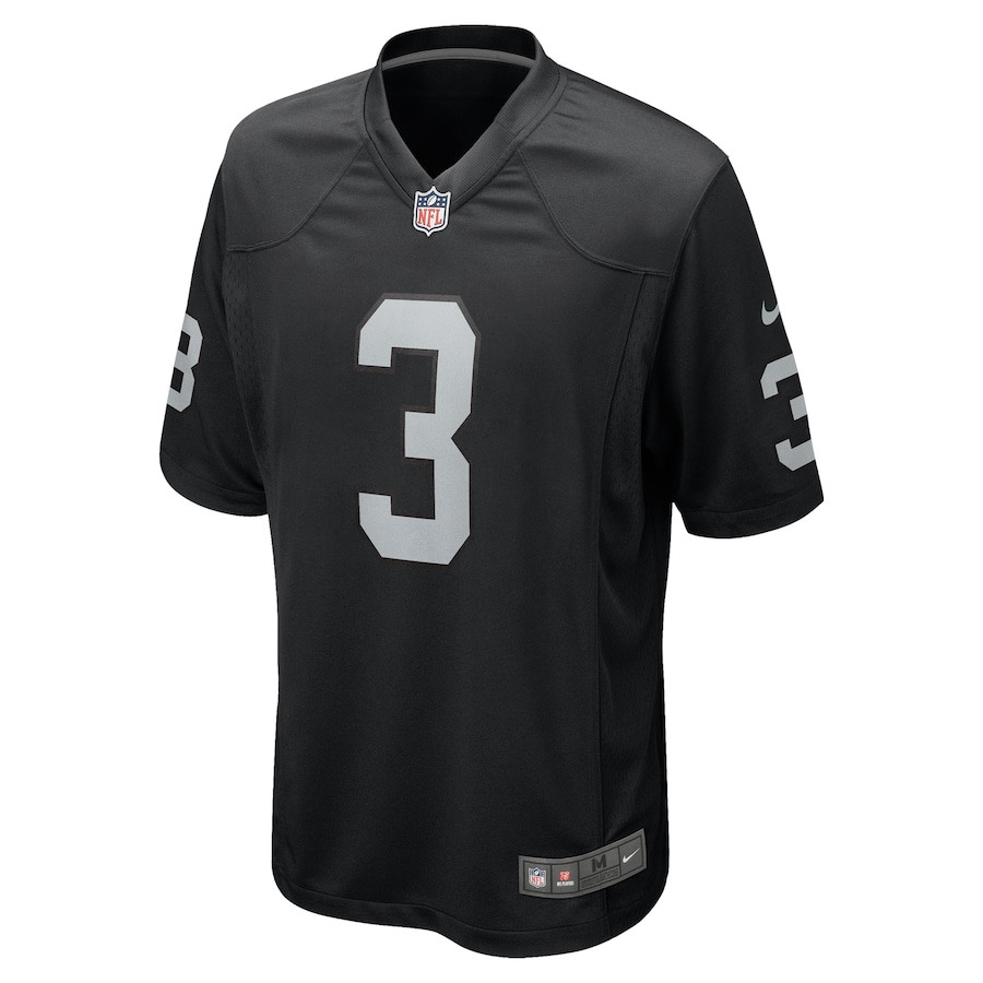 Zamir White 3 Las Vegas Raiders Team Game Black NFL Jersey Men's