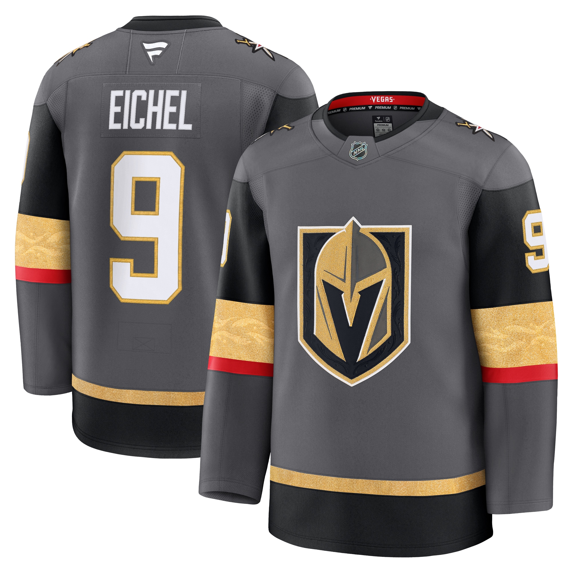 Vegas Golden Knights Jack Eichel Gray Alternate Premium NHL Jersey Men's
