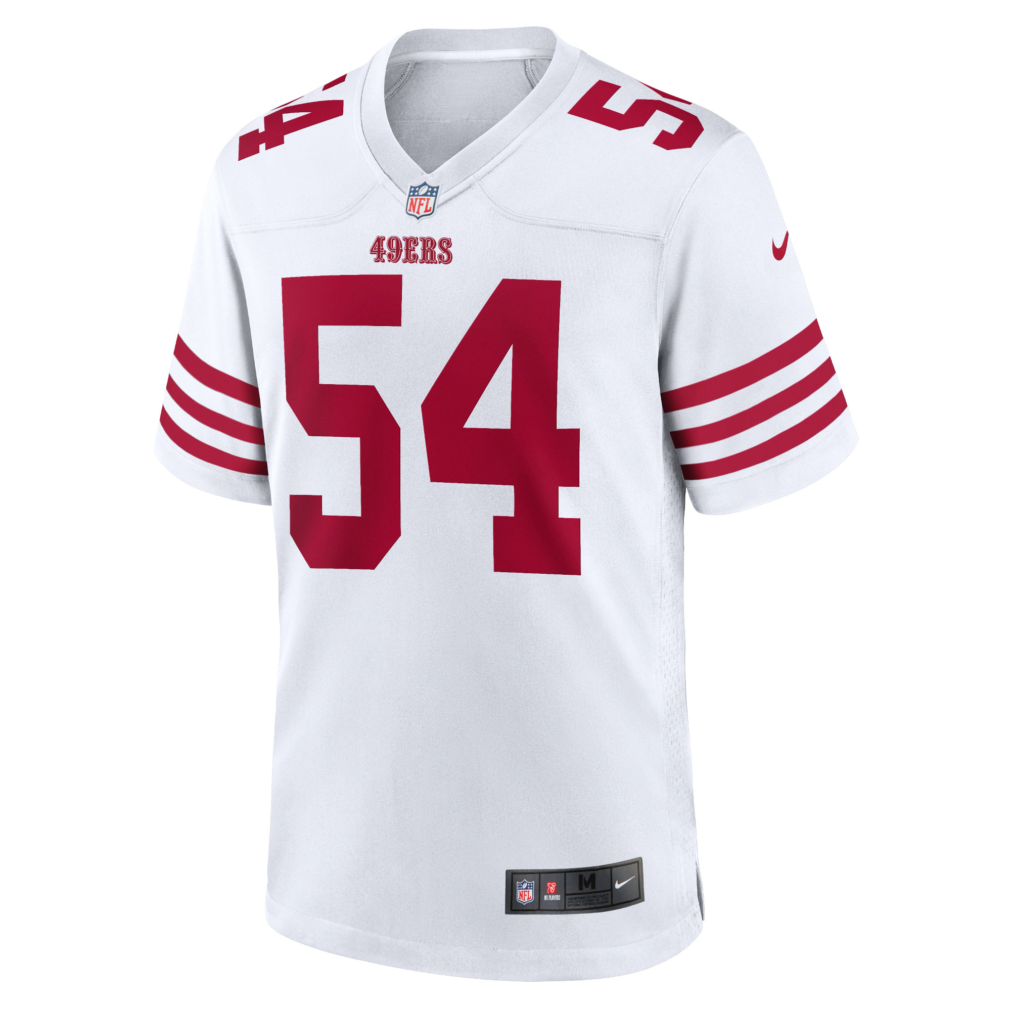 San Francisco 49ers Fred Warner White Team Game Player NFL Jersey Men's