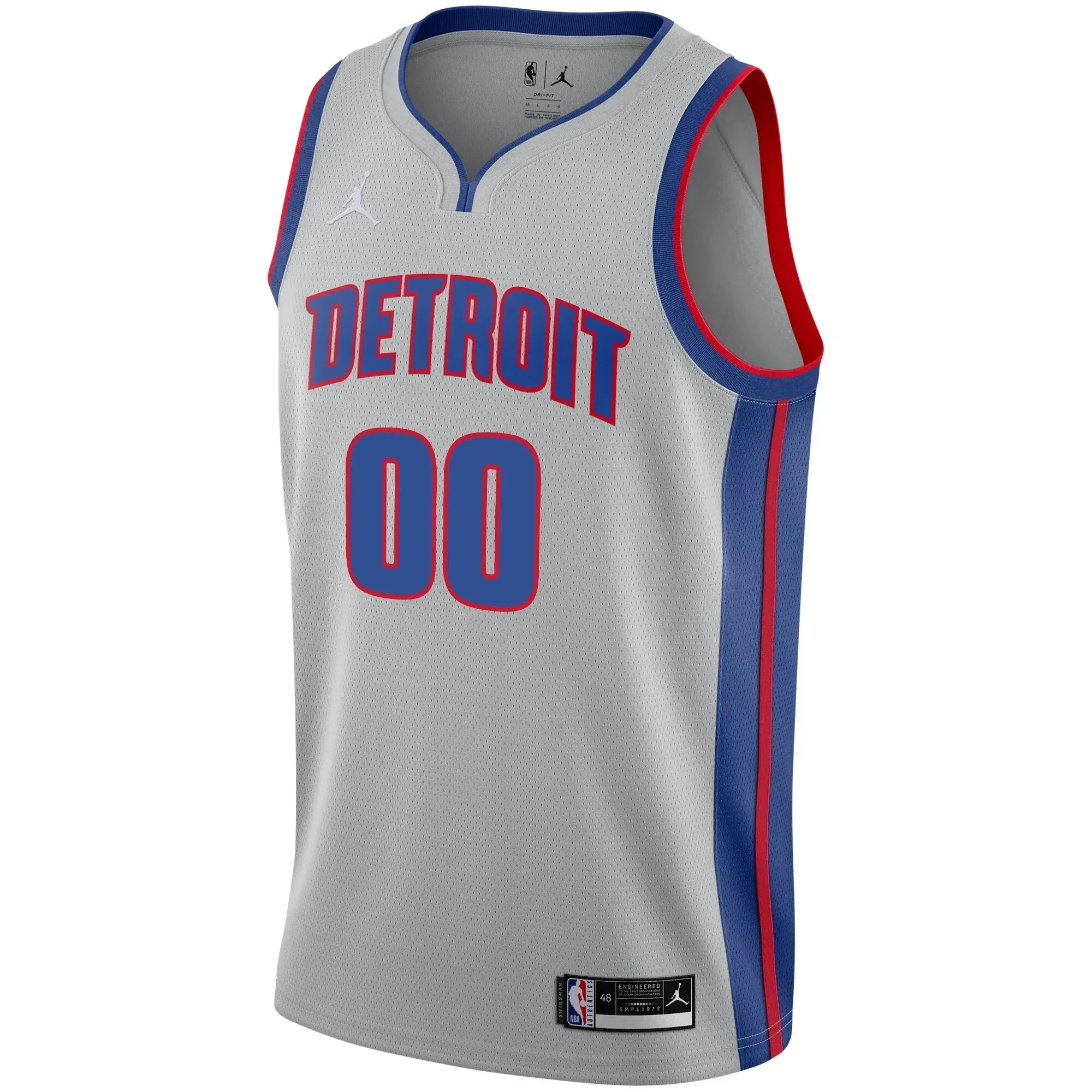 Detroit Pistons Swingman Custom Statement Edition Gray NBA Jersey Men's