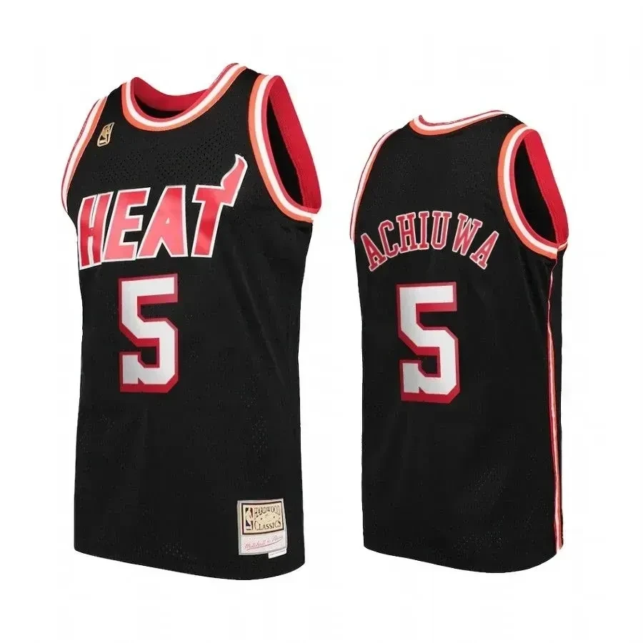 Precious Achiuwa 5 Miami Heat Hardwood Classics Black NBA Jersey Men's