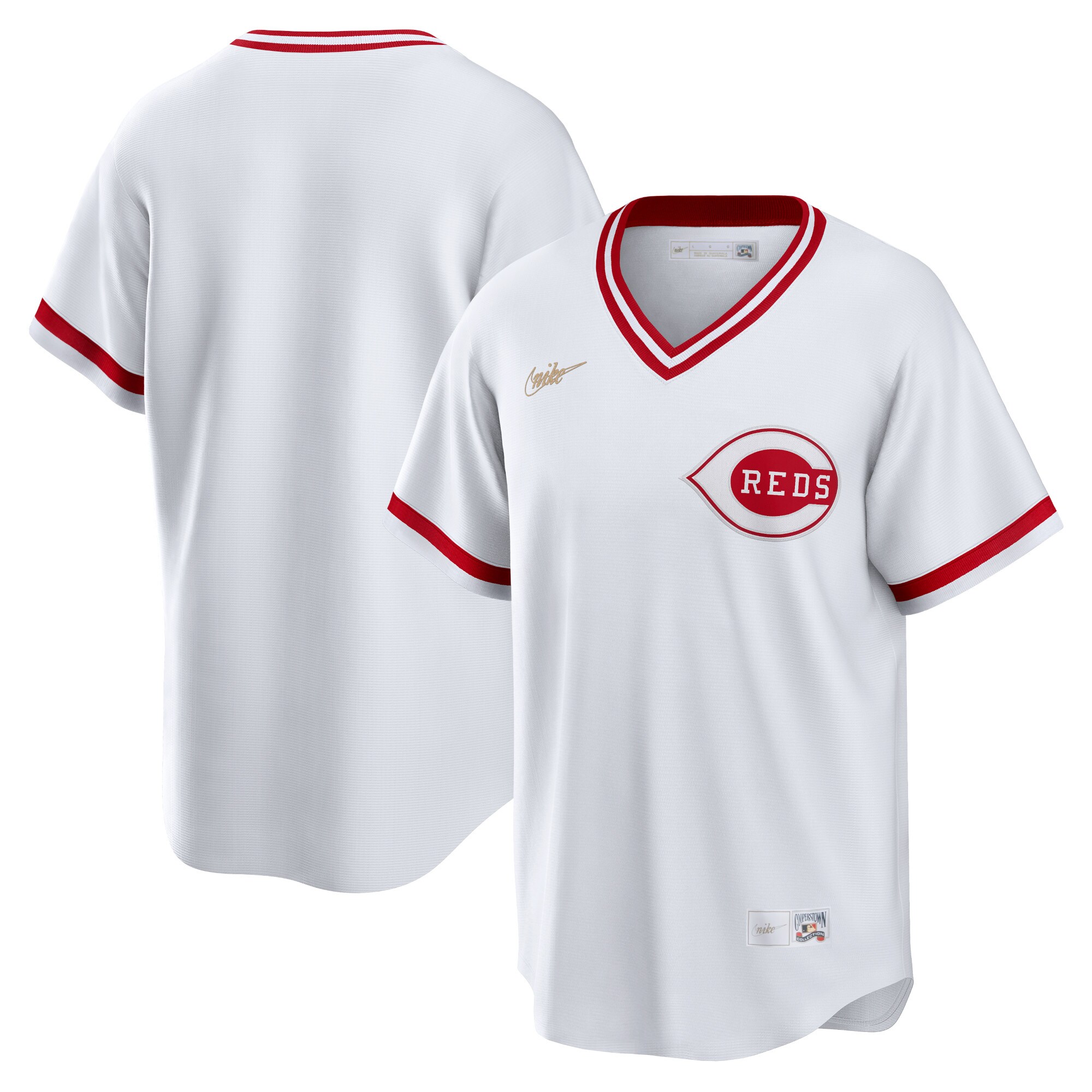 Cincinnati Reds White Home Cooperstown Collection Team MLB Jersey Men's