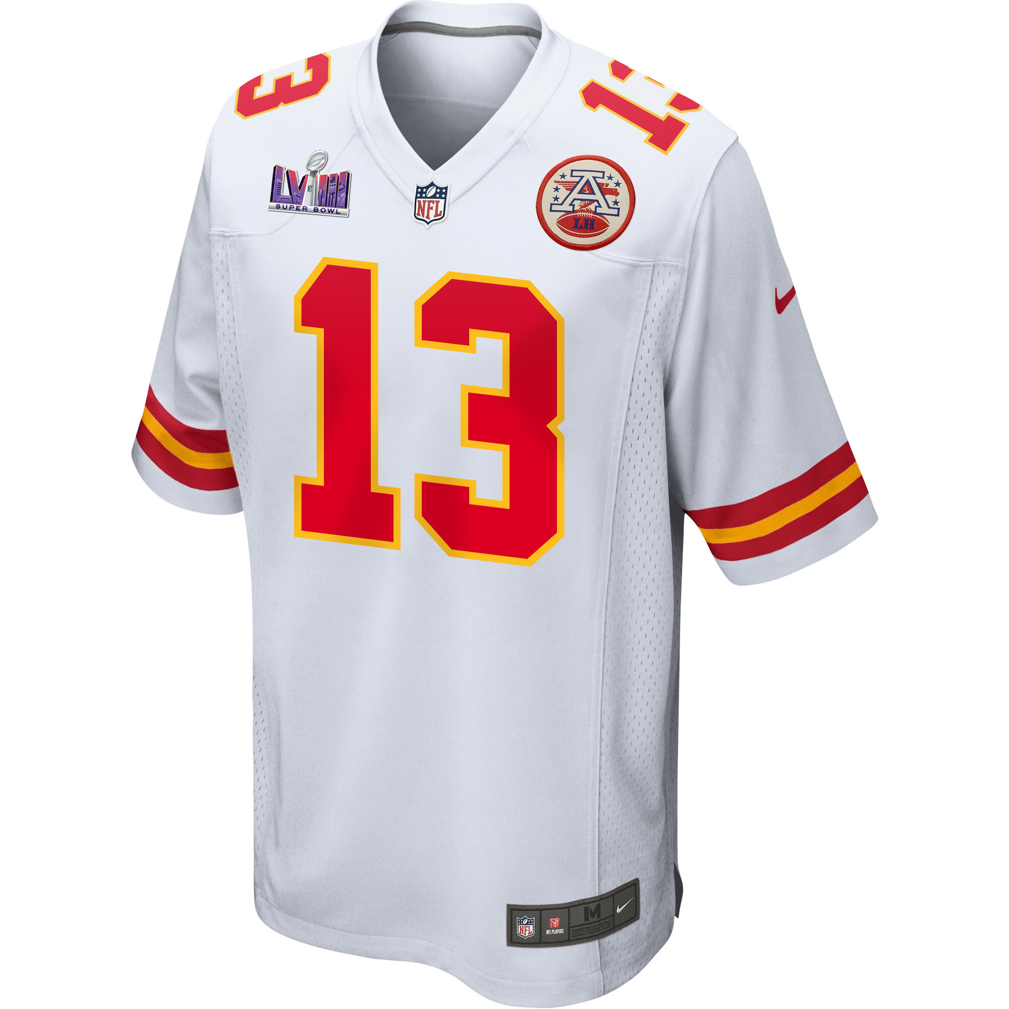 Chris Oladokun 13 Kansas City Chiefs Super Bowl LVIII Patch Game White NFL Jersey Men's