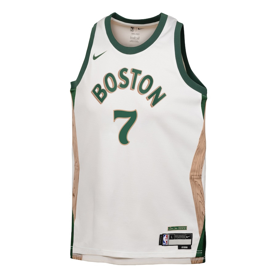 Jaylen Brown 7 Boston Celtics 2023/24 City Edition Swingma White NBA Jersey Youth
