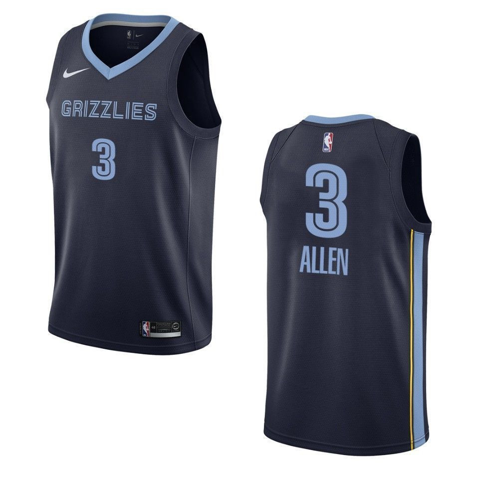 Memphis Grizzlies 3 Grayson Allen Icon Swingman Navy NBA Jersey Men's