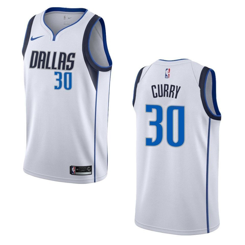 Dallas Mavericks 30 Seth Curry Association Swingman White NBA Jersey Men's