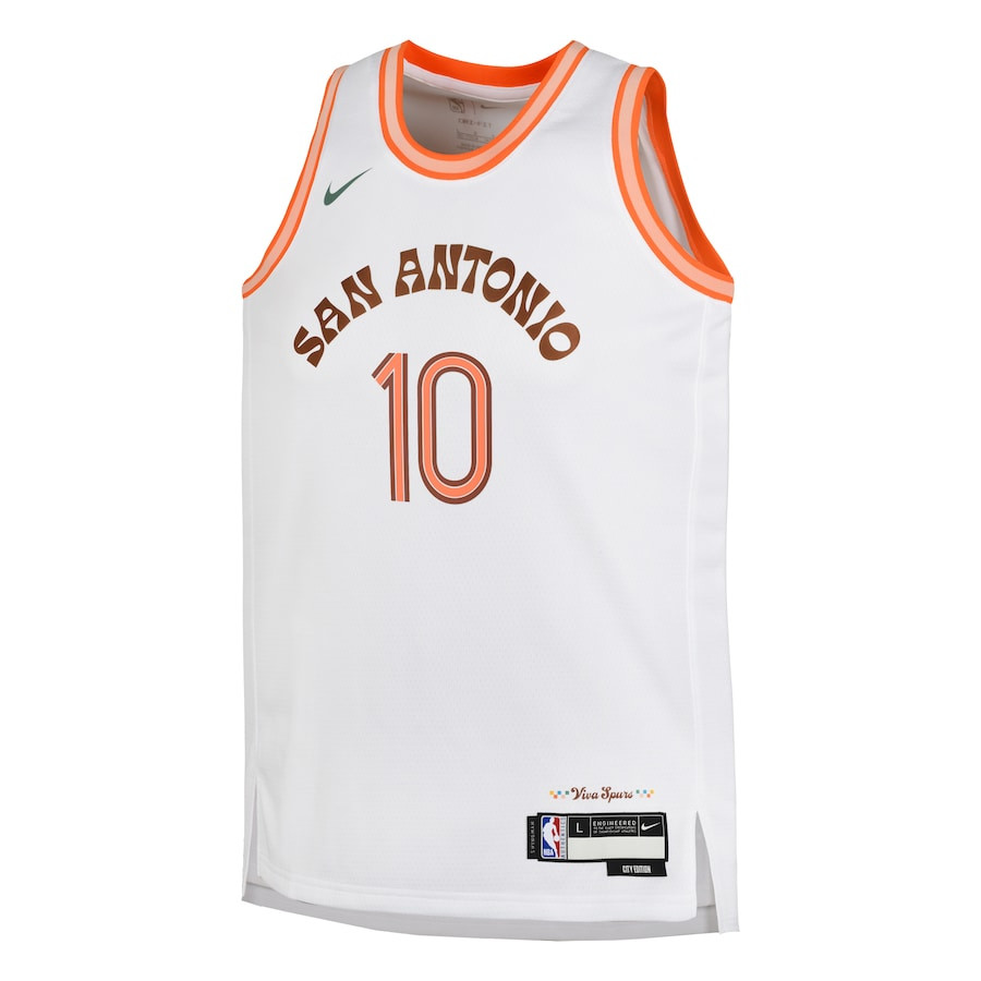 Jeremy Sochan 10 San Antonio Spurs 2023/24 City Edition Swingma White NBA Jersey Youth