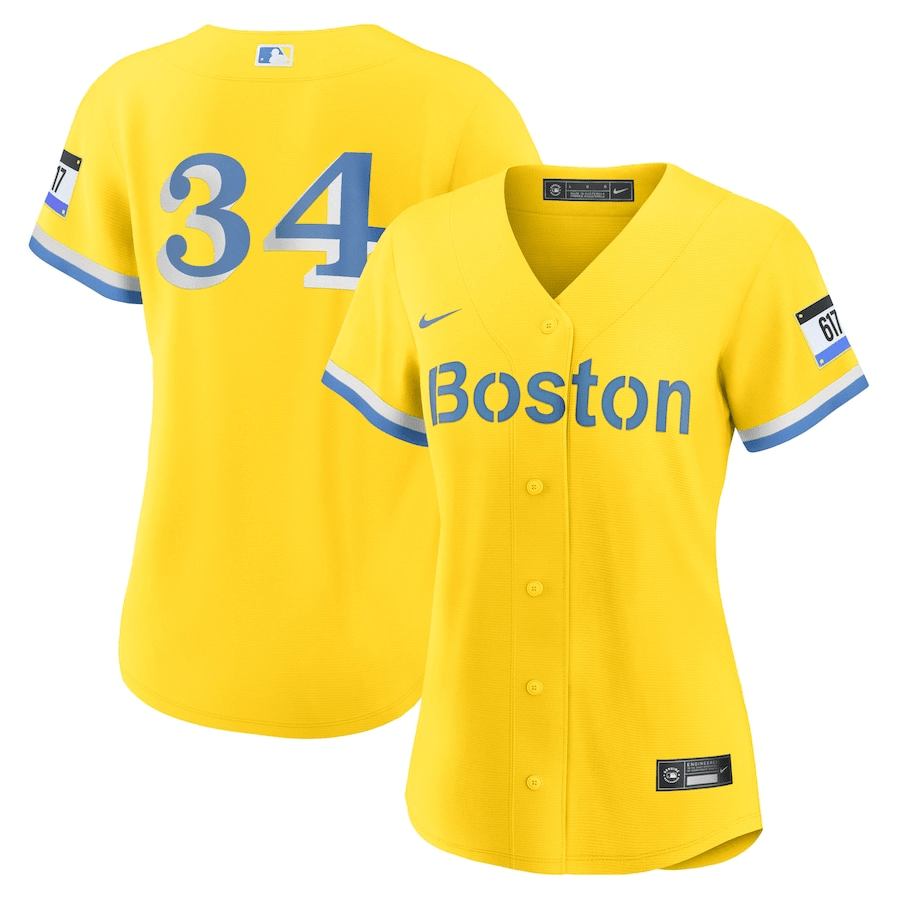 David Ortiz 34 Boston Red Sox City Connect Gold MLB Jersey Women's