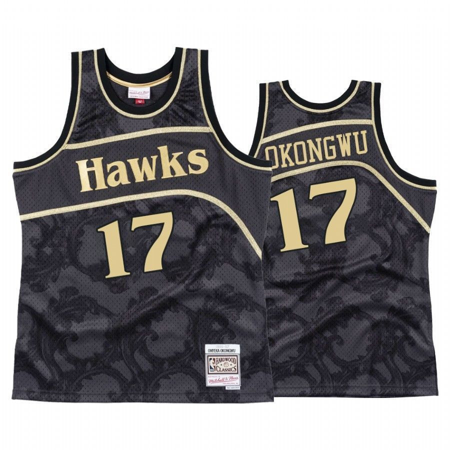Onyeka Okongwu 17 Atlanta Hawks Black Toile NBA Jersey Men's
