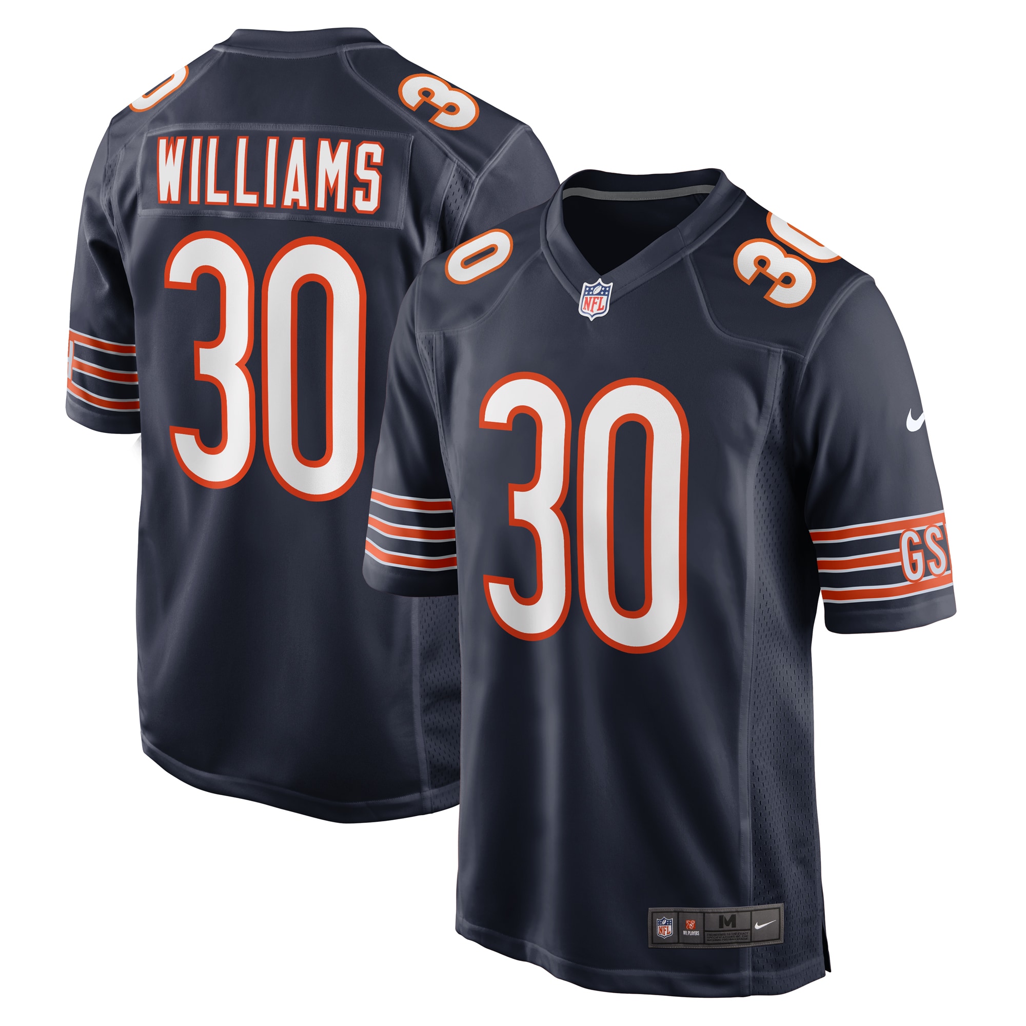 Chicago Bears Joejuan Williams Navy Game NFL Jersey Men's