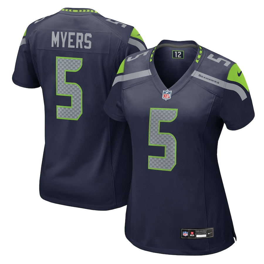 Jason Myers 5 Seattle Seahawks Team Game College Navy NFL Jersey Women's