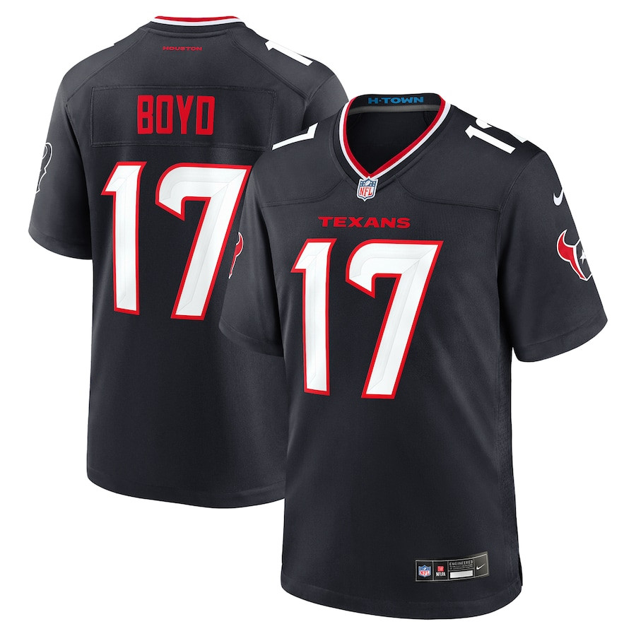 Kris Boyd 17 Houston Texans Team Game Navy NFL Jersey Men's