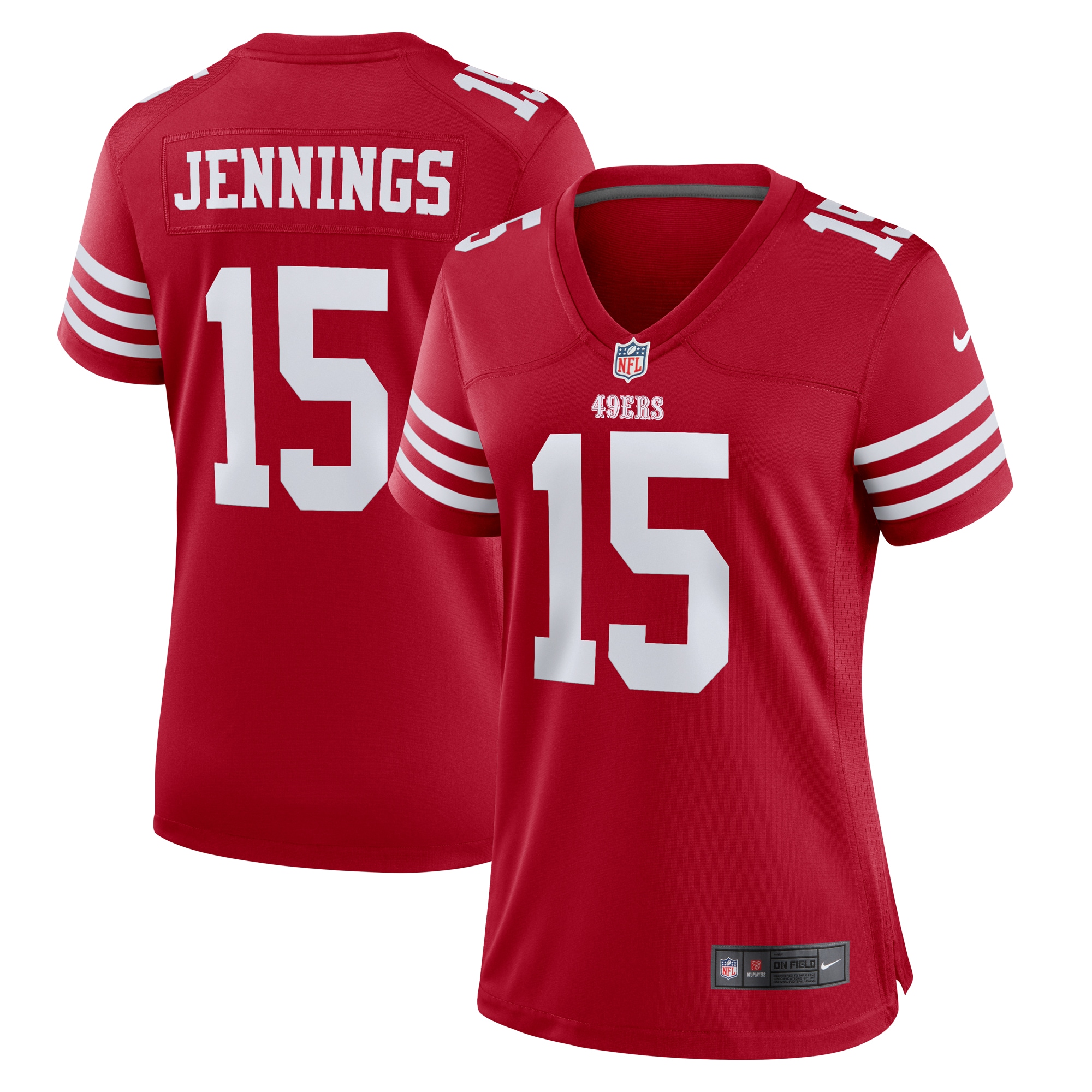 San Francisco 49ers Jauan Jennings Scarlet Game NFL Jersey Women's