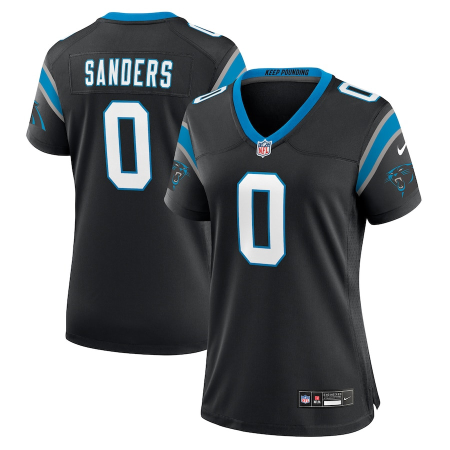 Ja'Tavion Sanders 0 Carolina Panthers Game Black NFL Jersey Women's
