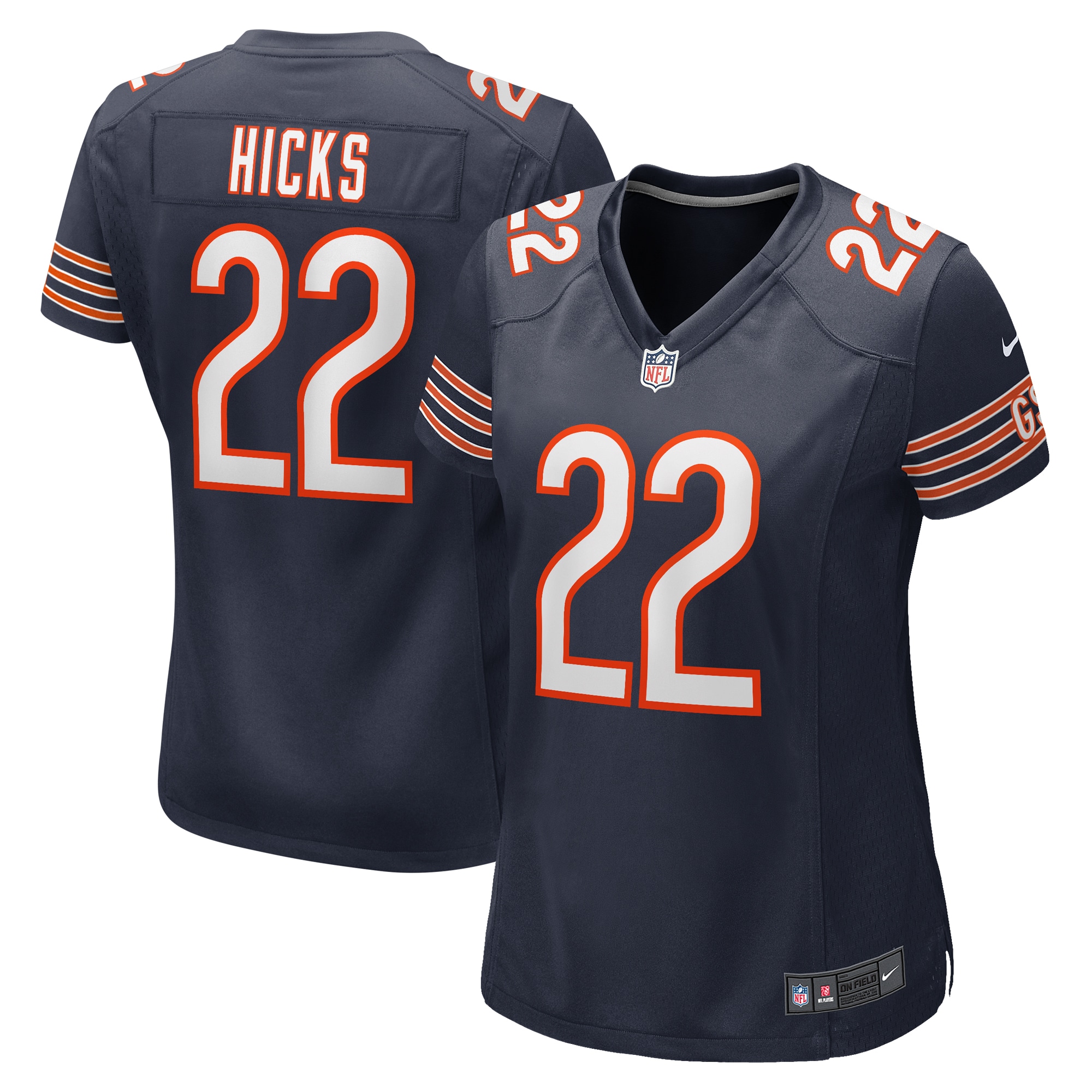 Chicago Bears Elijah Hicks Navy Team Game NFL Jersey Women's