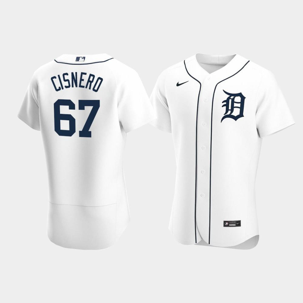 Jose Cisnero 67 Detroit Tigers White Home MLB Jersey Men's