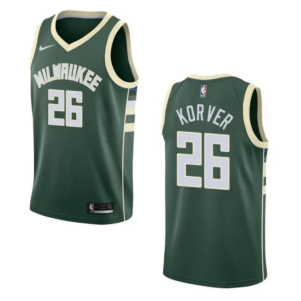 Milwaukee Bucks 26 Kyle Korver Icon Swingman Green NBA Jersey Men's