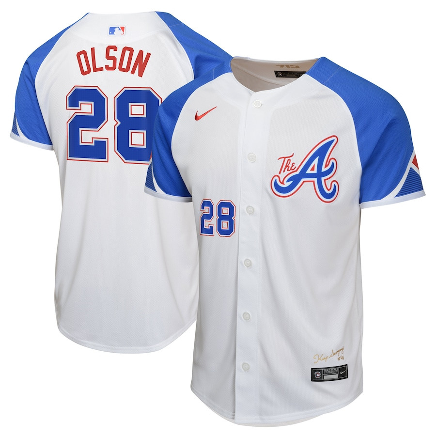 Matt Olson 28 Atlanta Braves City Connect Limited White MLB Jersey Youth