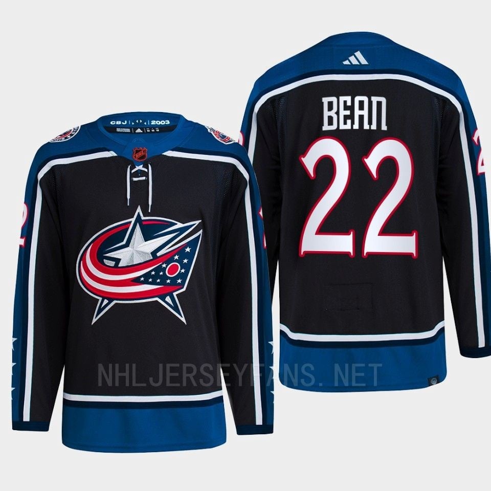 Jake Bean 22 Reverse Retro 2.0 2022 Columbus Blue Jackets Navy Primegreen NHL Jersey Men's