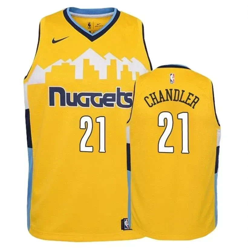 Denver Nuggets Wilson Chandler 21 Statet Yellow NBA Jersey Youth