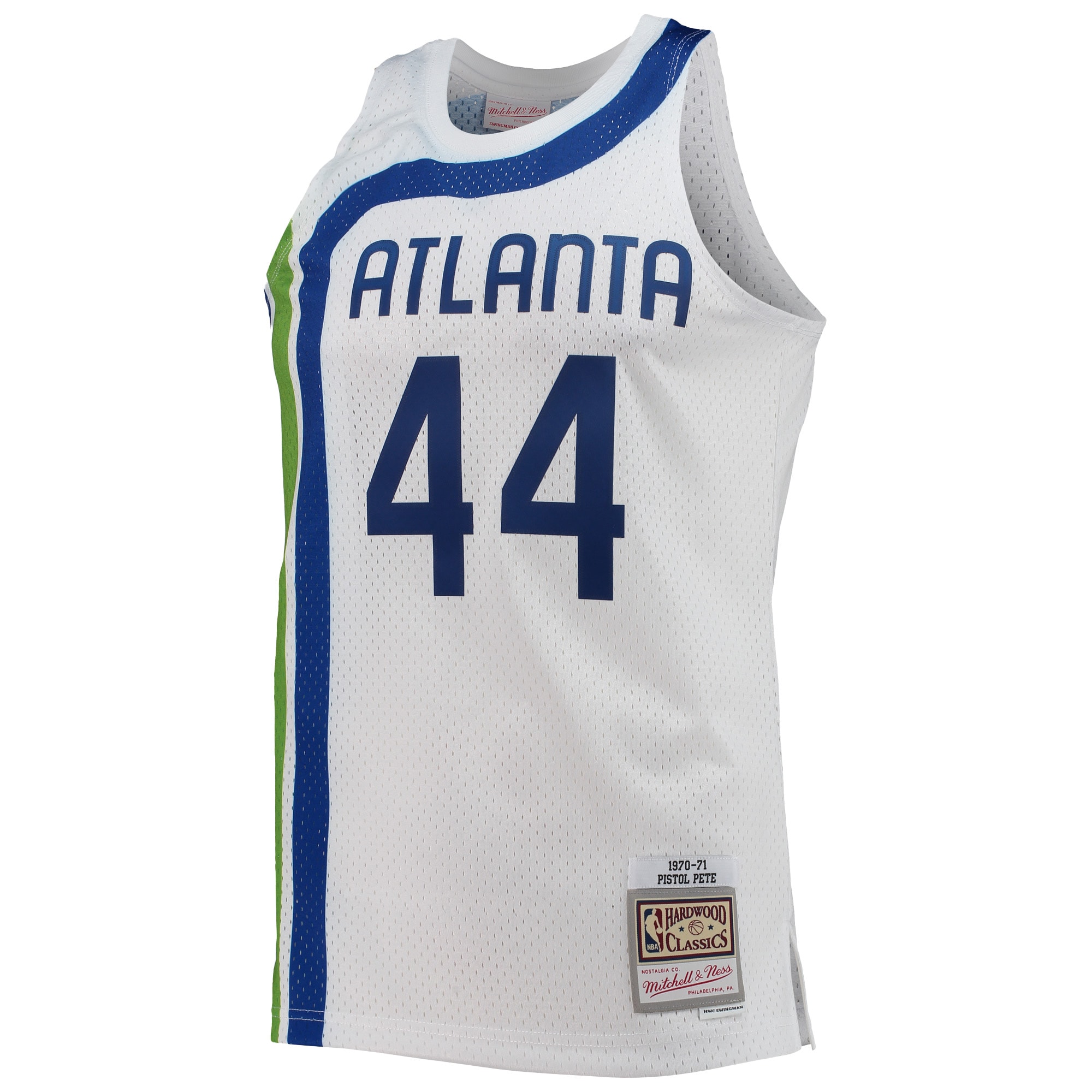 Mitchell Ness Pete Maravic White Atlanta Hawks 1970/71 Hardwood Classics Swingman NBA Jersey Men's