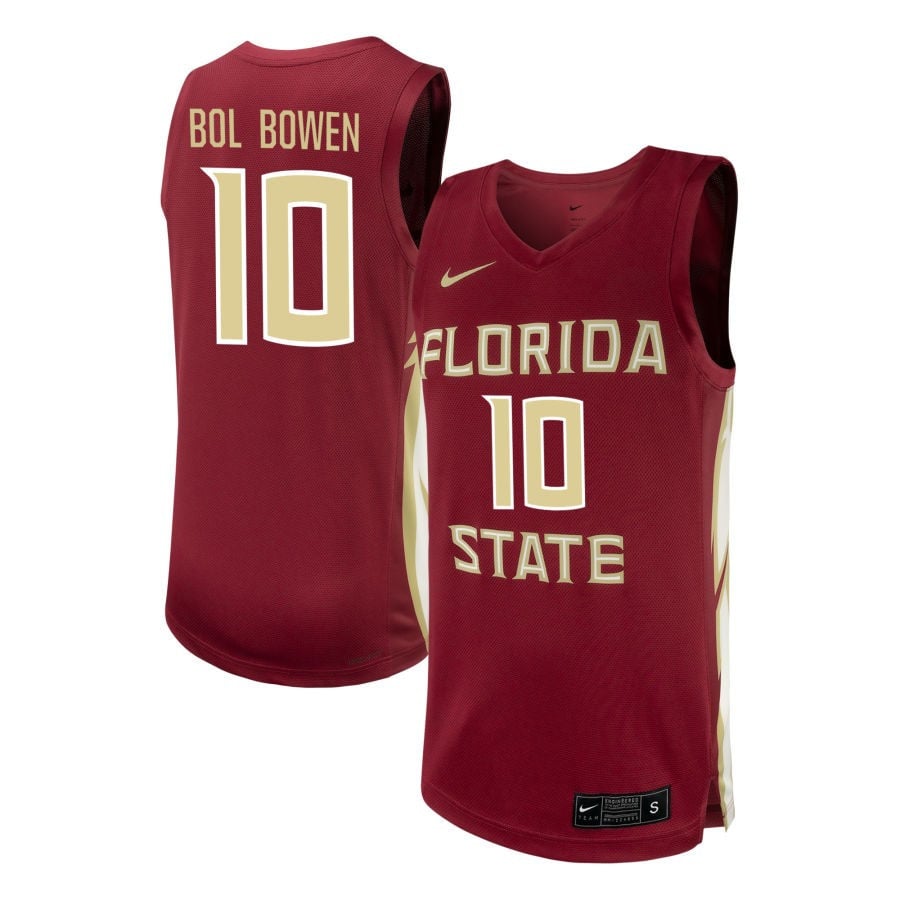 Taylor Bol Bowen 10 Florida State Seminoles NIL Garnet NCAA Jersey Men's